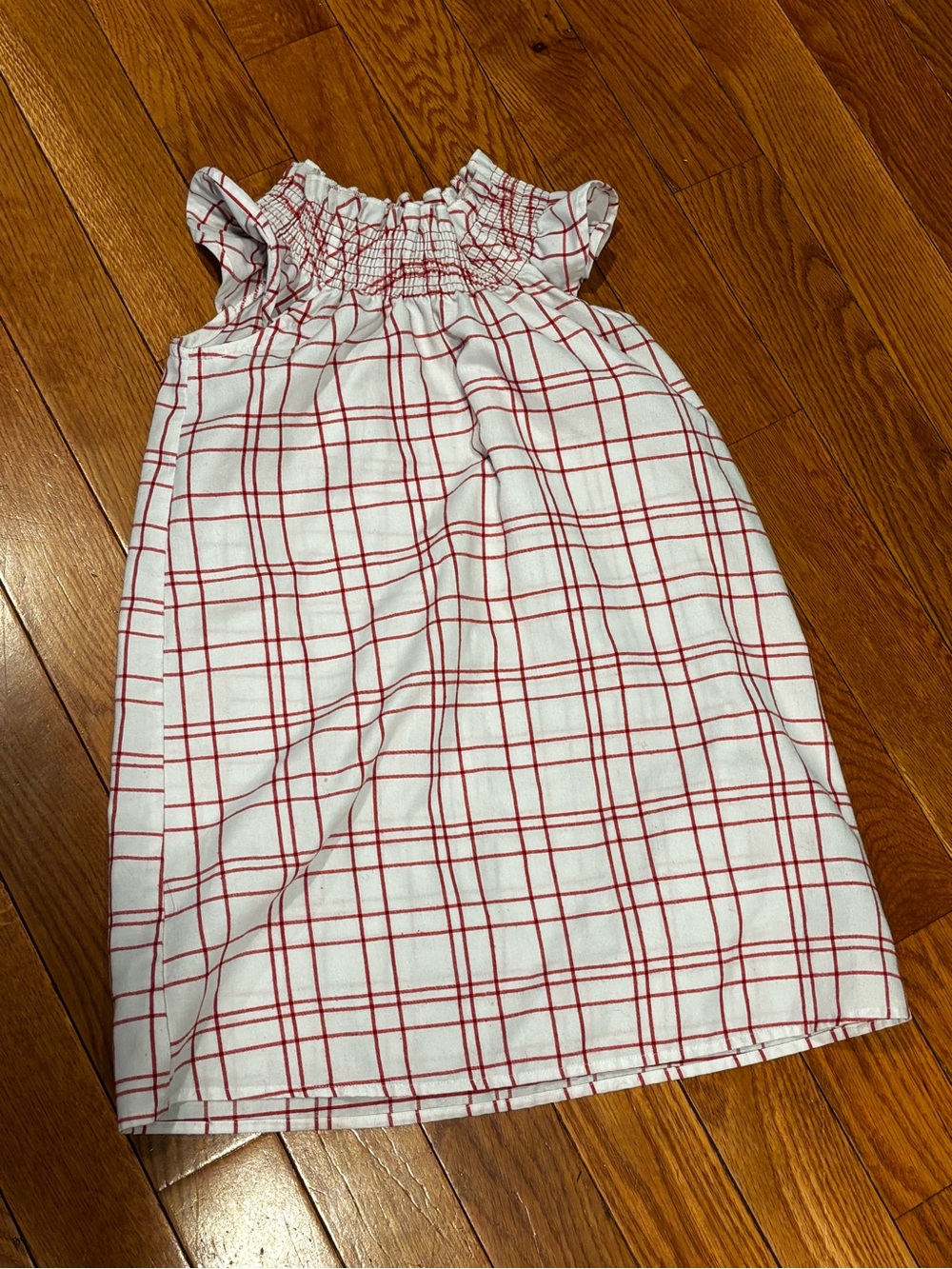 Crewcuts White and Red Smocked Sleepwear Top